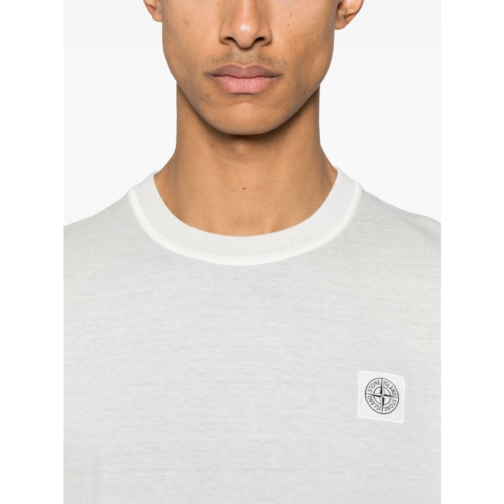 Stone Island Casual Katoenen T-shirt White Heren