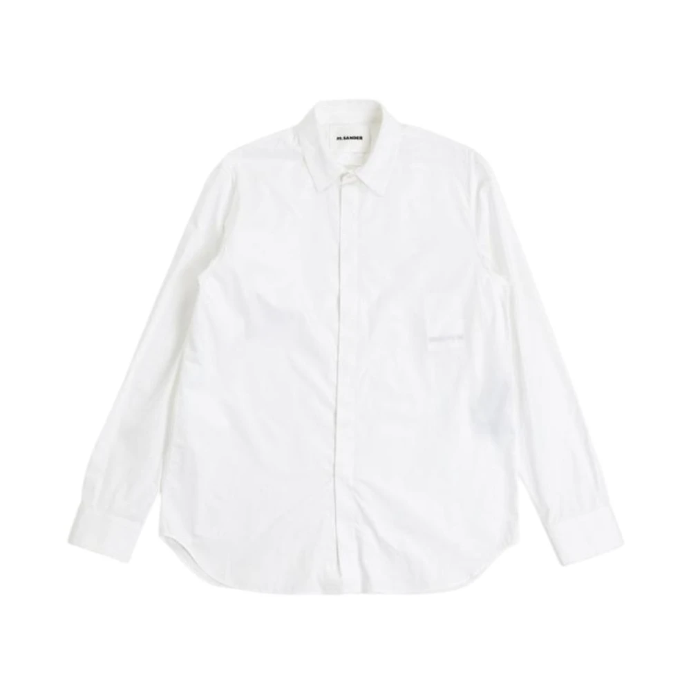Jil Sander Uomo Bianco Camicia Di Cotone Button-Down
