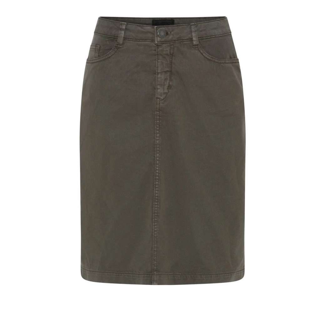 C.ro Women's Brown Dark Army Stylish Jacket - Denim Skirts - L - Skirts