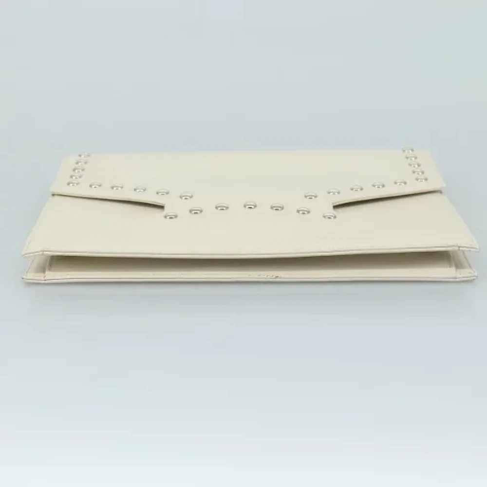Saint Laurent Vintage Pre-owned Leather clutches Beige Dames