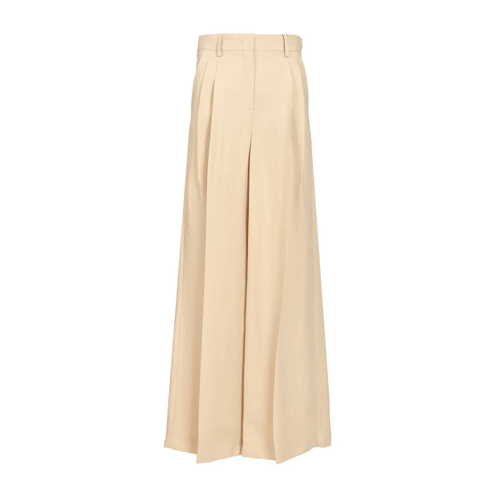Weekend Max Mara Women's Beige Veliero Pleated Trousers - Wide Trousers - Xs - Trousers