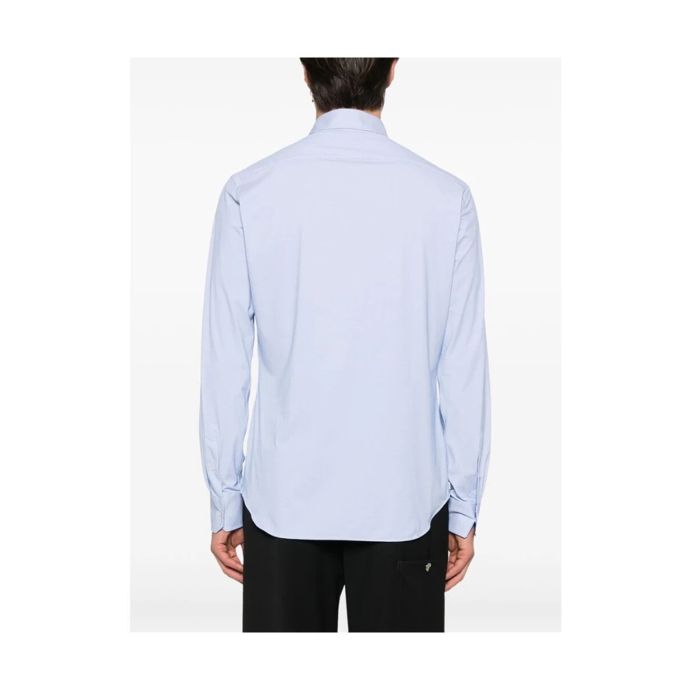 Xacus Blauw Wit Diamantpatroon Overhemd Blue Heren