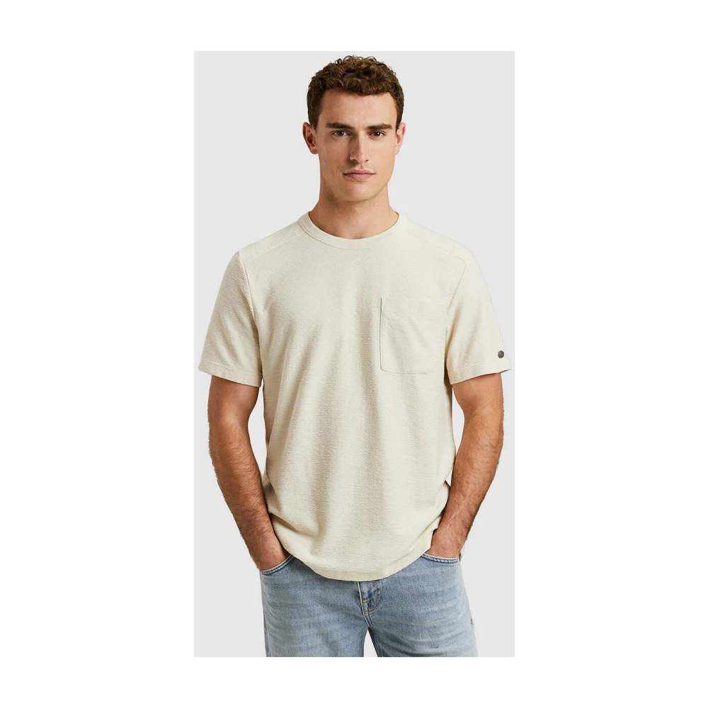Cast Iron Korte mouw T-shirt met norHeren pasvorm Beige Heren