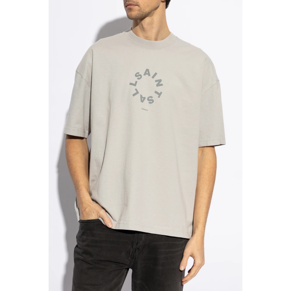 AllSaints Tierra Oversize T-shirt Gray Heren