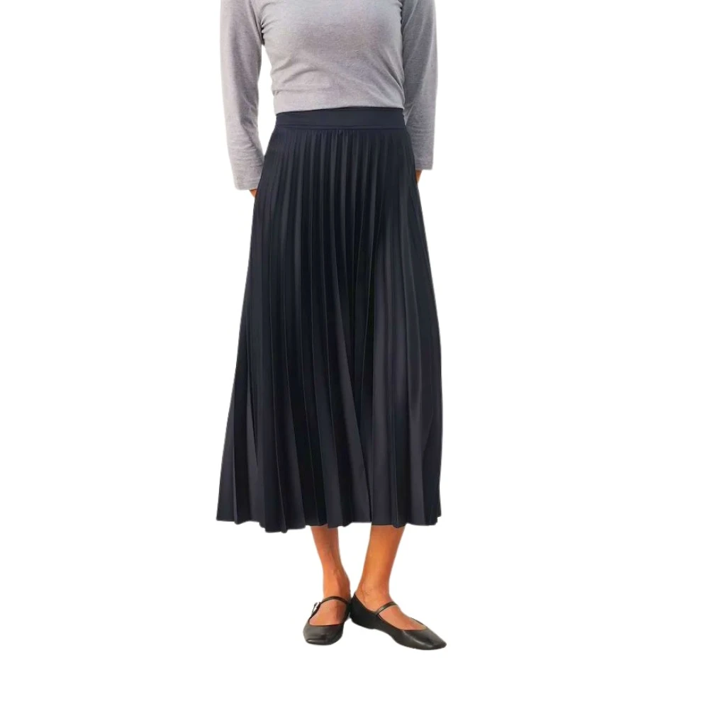 Part Two Blue Veneda Plisse Midi Skirt - Female - Midi Skirts - 2XL - Skirts