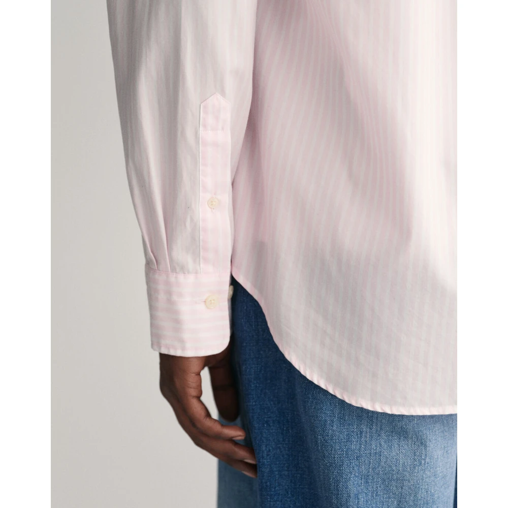 Gant Klassieke Katoenen Overhemd met Strepen Pink Heren