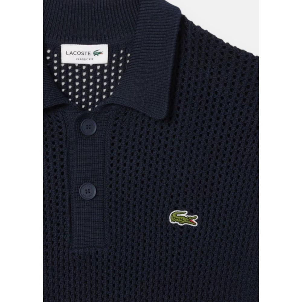 Lacoste Katoenen Polotrui met Korte Mouwen Blue Heren