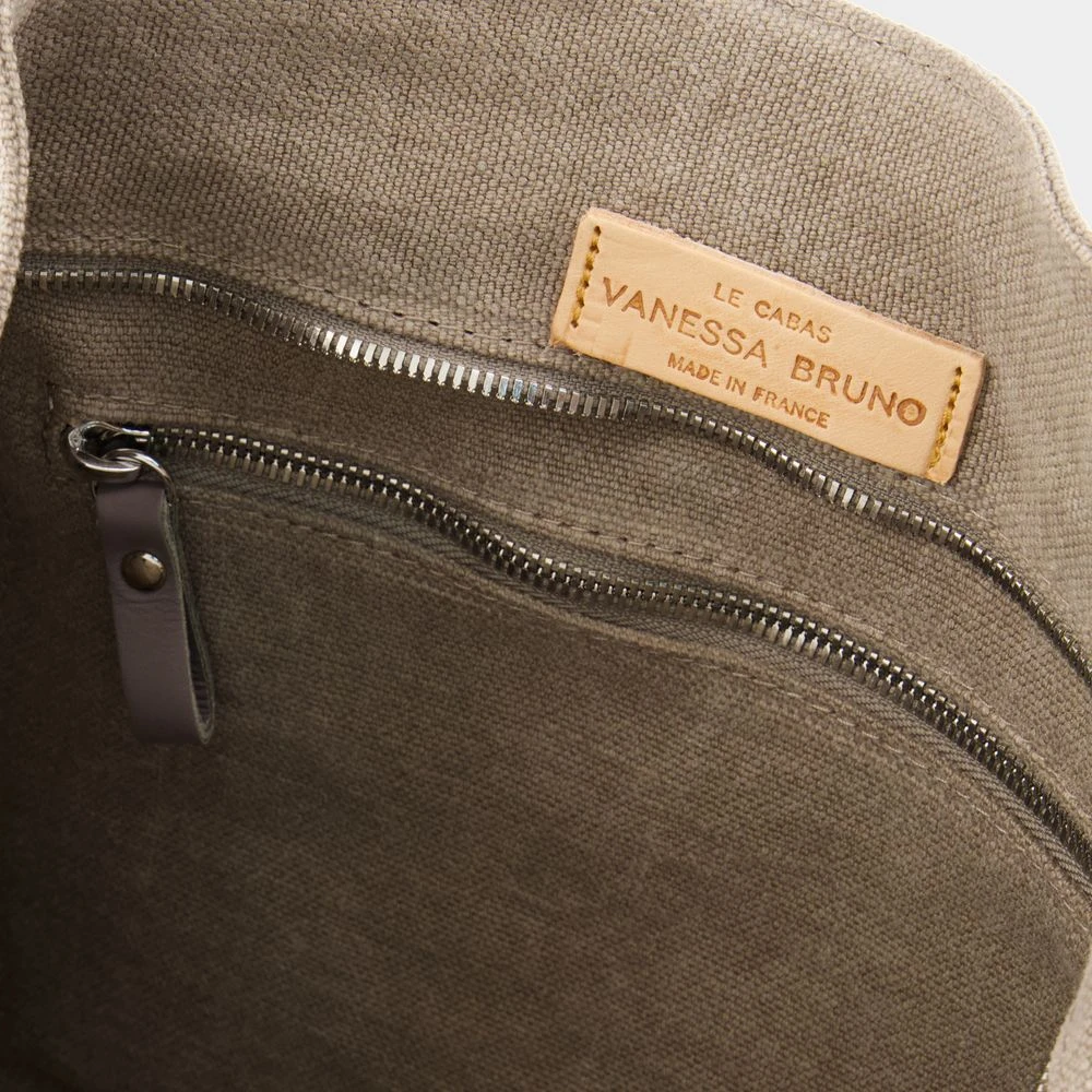 Vanessa Bruno Grijze Linnen Shopper Tas Dubbel Draagbaar Gray Dames
