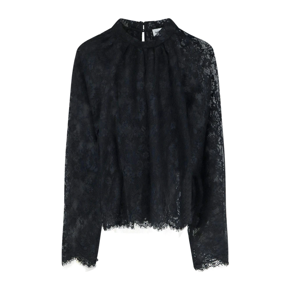 Self Portrait , Blouses, Female, Black, S, Pf26 Lace Blouse
