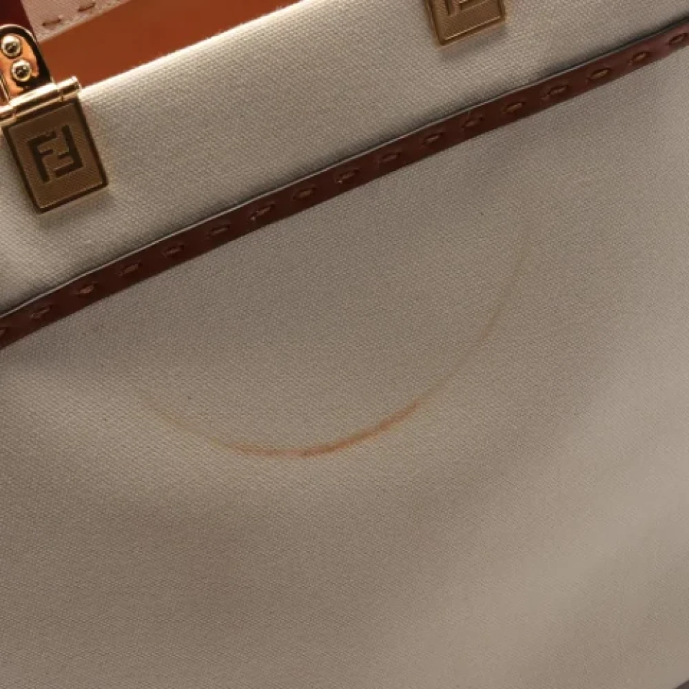 Fendi Vintage Pre-owned Canvas handbags Beige Dames