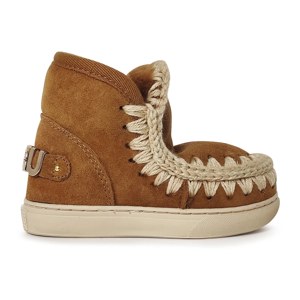 Mou Girls Beige Kids Boots, 33 Eu, Eskimo Ankle Boot