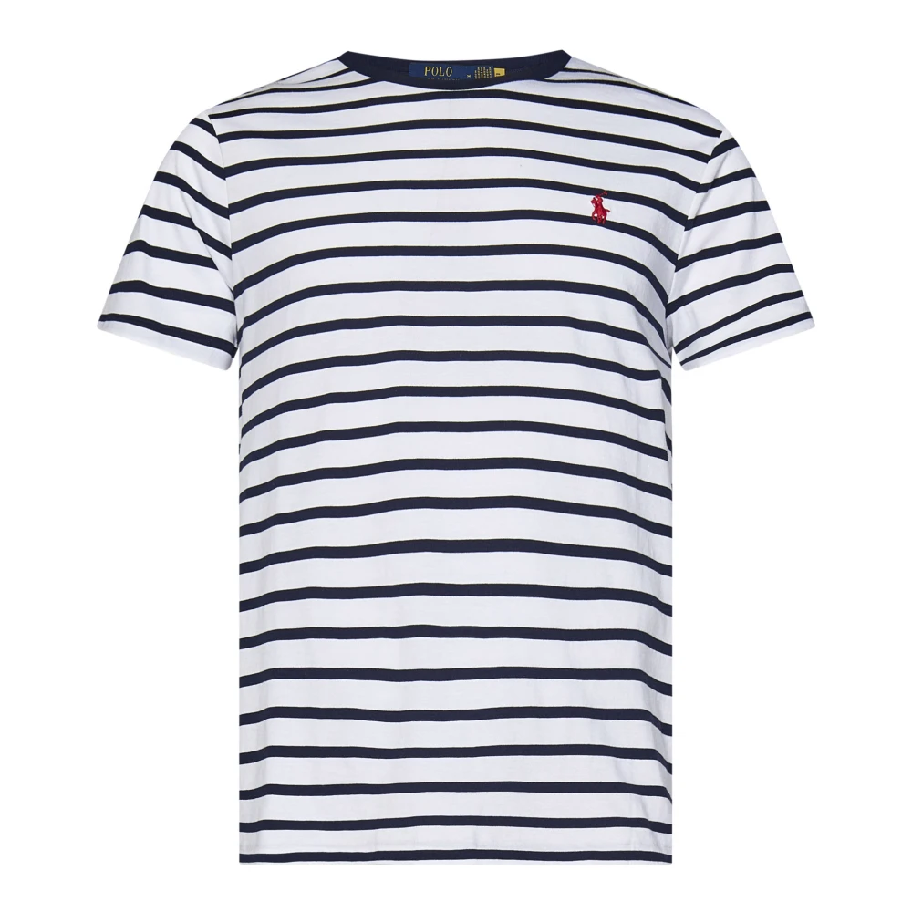 Polo Ralph Lauren Randig Slim-Fit T-shirt Vit/Blå White, Herr