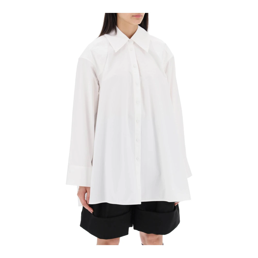 Jil Sander Oversized Katoenen Overhemd met Lange Mouwen White Dames