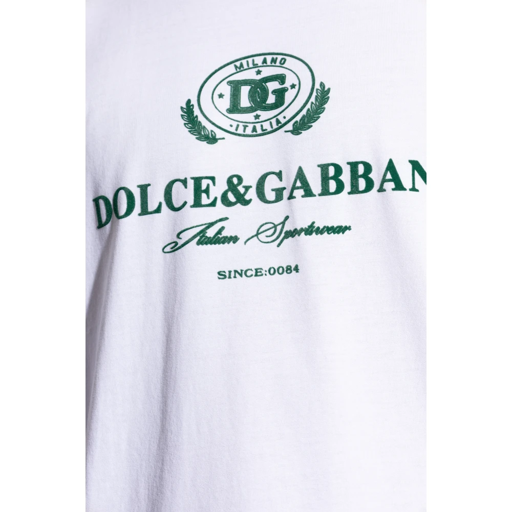 Dolce & Gabbana T-shirt met print White Heren