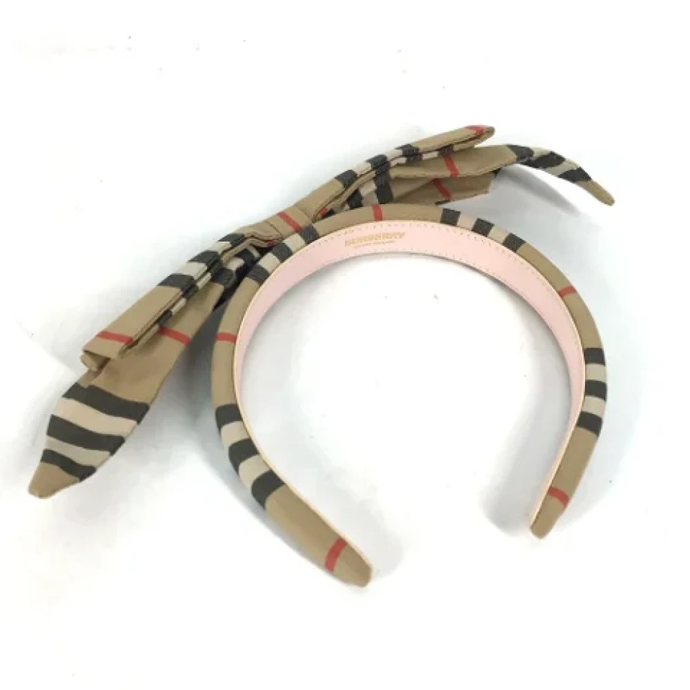 Burberry Vintage Pre-owned Canvas hair-accessories Beige Dames