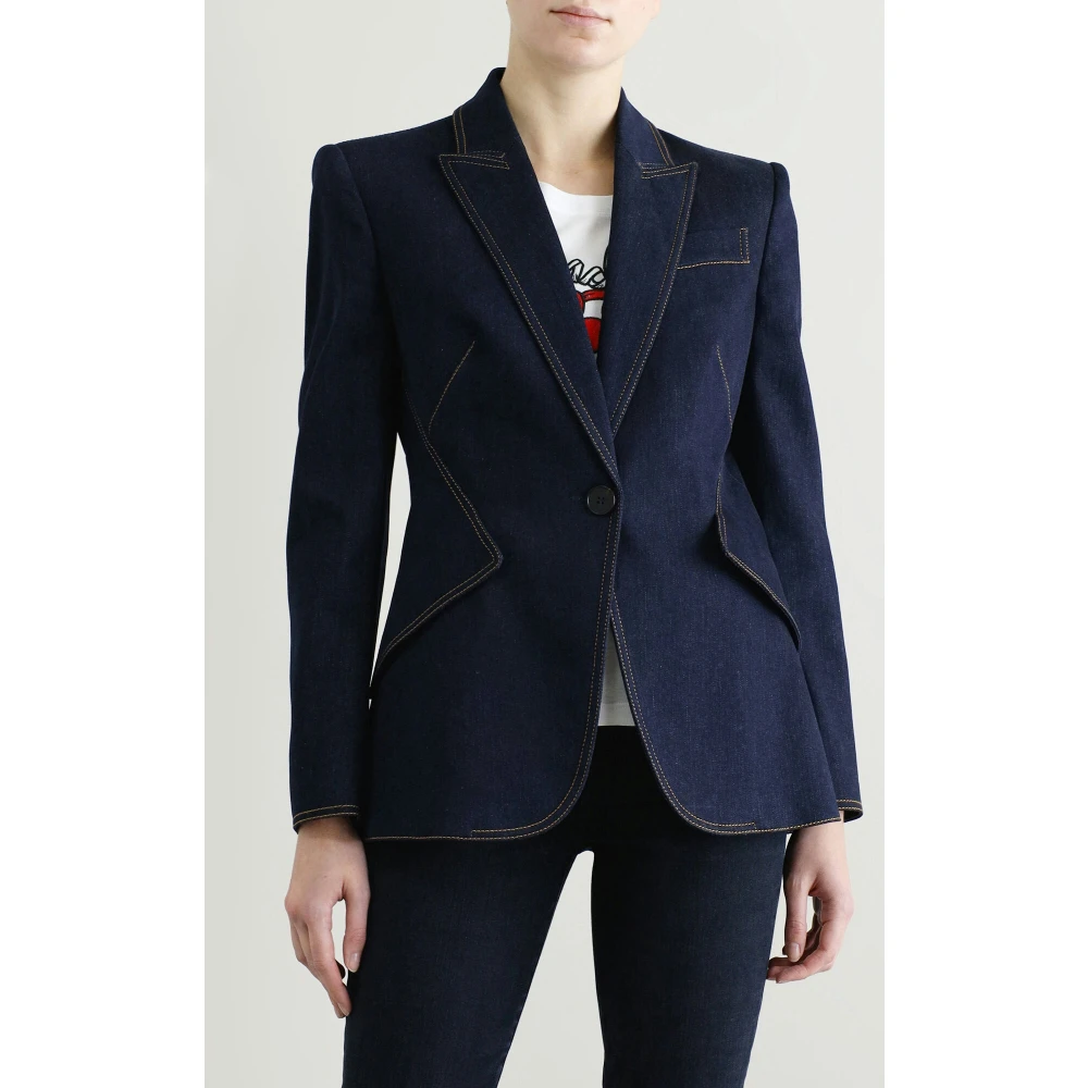 alexander mcqueen Blazer in jeans-look Blue Dames