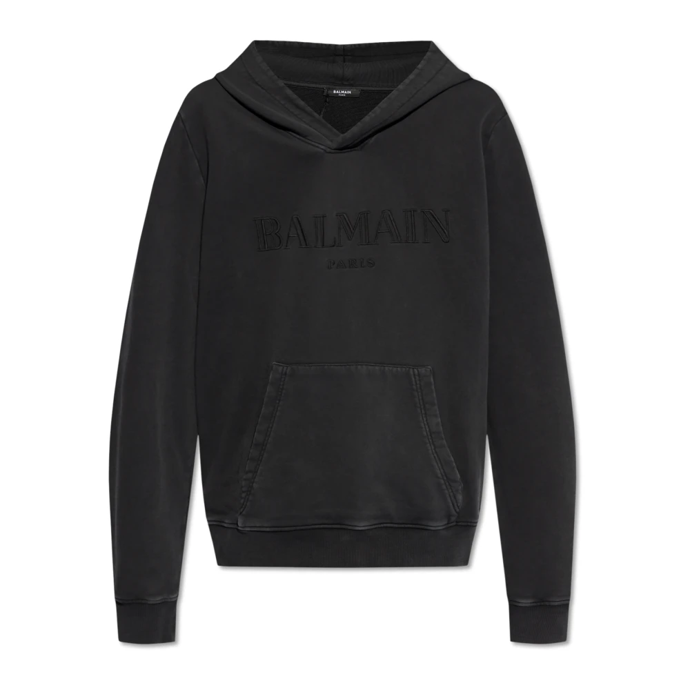 Balmain Sweatshirt met logo Black Heren