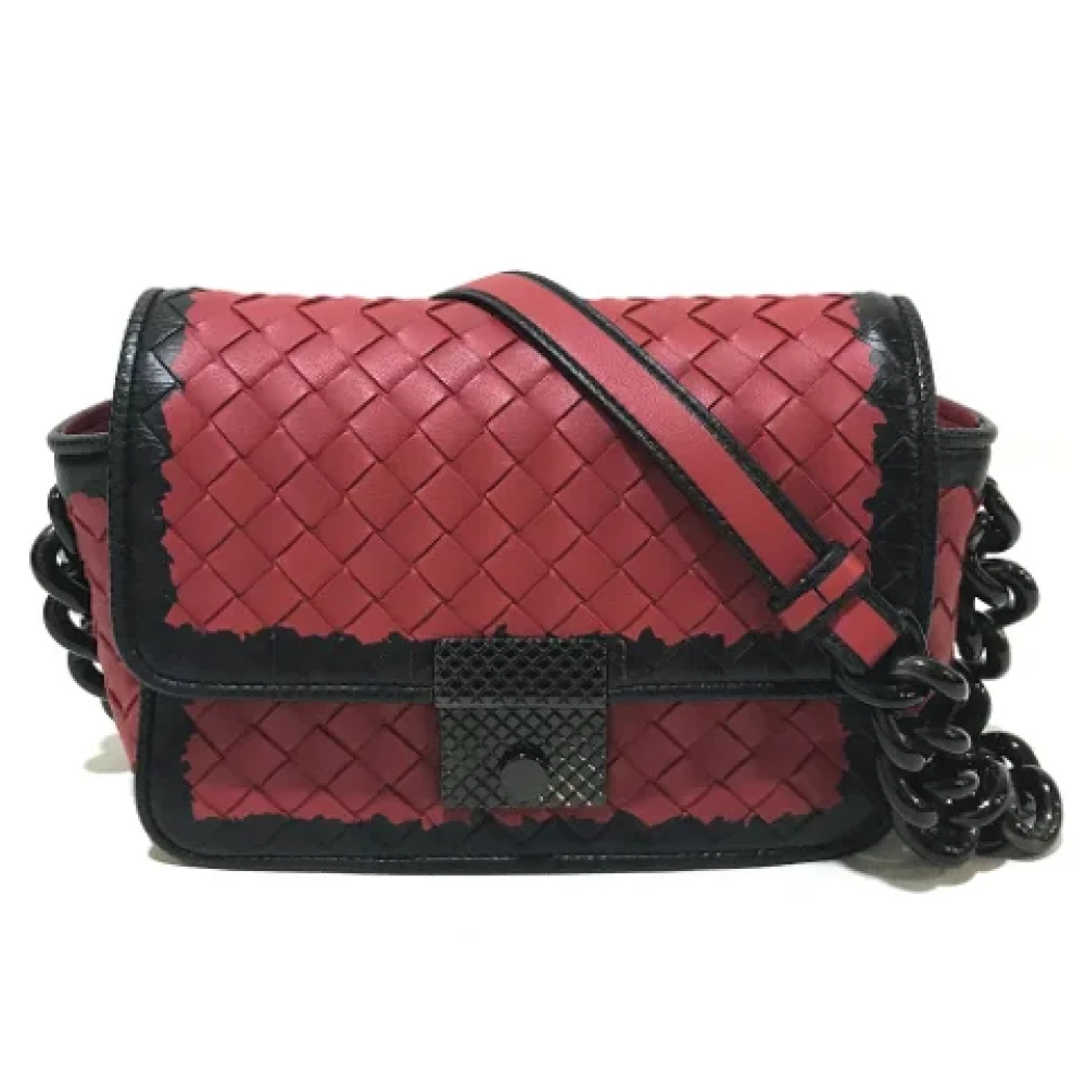 Bottega Veneta Vintage Pre-owned Leather shoulder-bags Red Dames