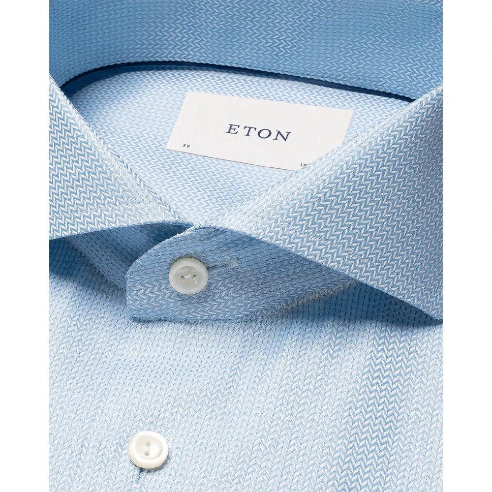 Eton Lange mouw overhemd Blue Heren