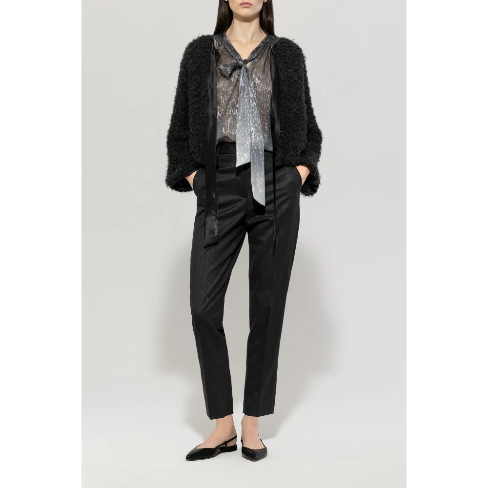 LUISA CERANO Stretch viscose-wolmix broek Black Dames