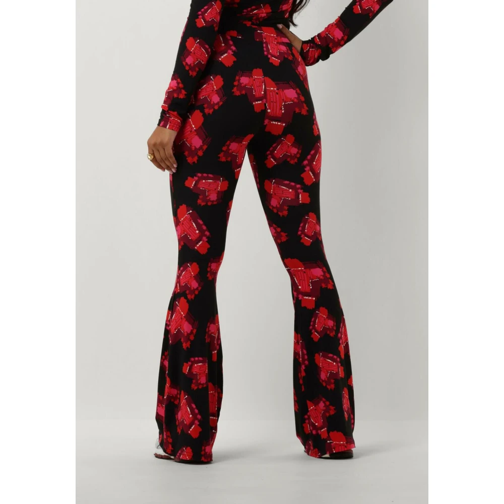 Refined Department Flared Zwarte Broek Abba Multicolor Dames
