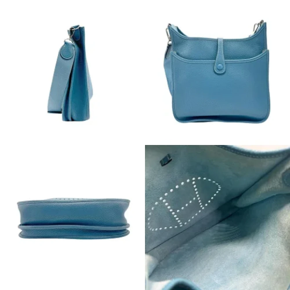 Hermès Vintage Pre-owned Leather shoulder-bags Blue Dames