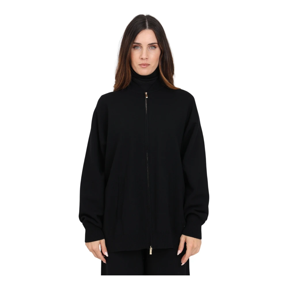 Max Mara Zwarte Teorema Sweatshirt Rits Vrouwen Black Dames