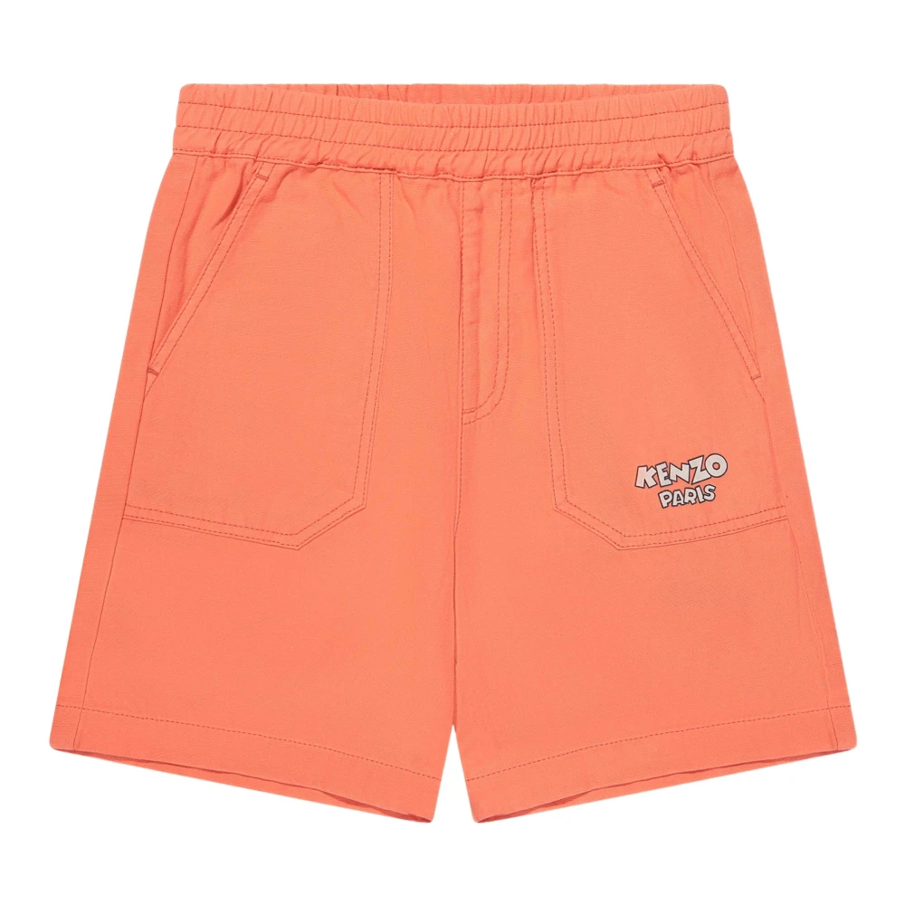 Kenzo Men's Orange Logo Bermuda Shorts