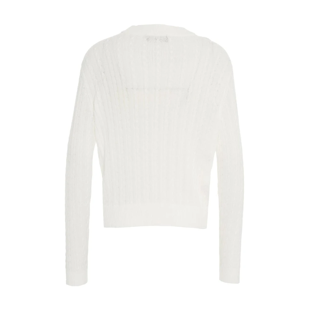 Peuterey Witte Cable Knit Pullover White Dames