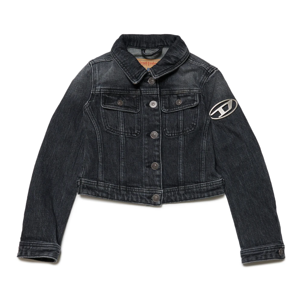 Diesel Women's Black Denim Cropped Jacket