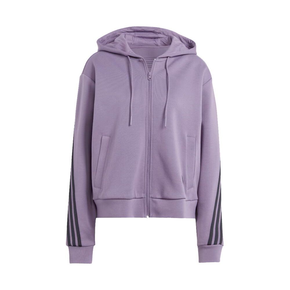 Sudadera Morada con Capucha y Cremallera Completa Adidas Chaquetas