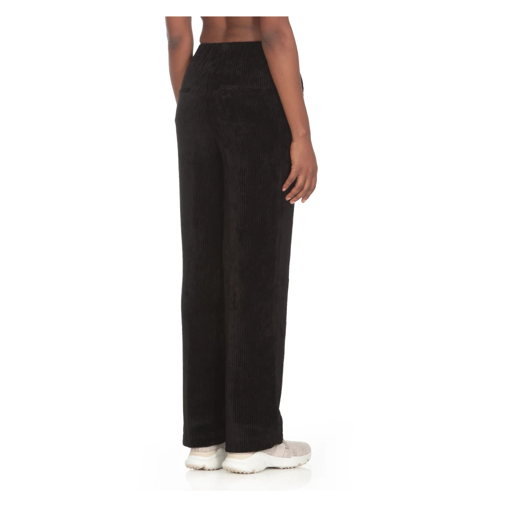 PESERICO Zwarte Viscose Broek met Koord Black Dames