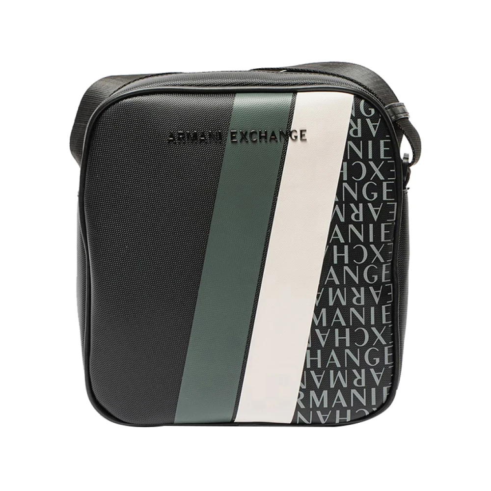 Armani Exchange Groene schoudertas met leren details Multicolor Heren
