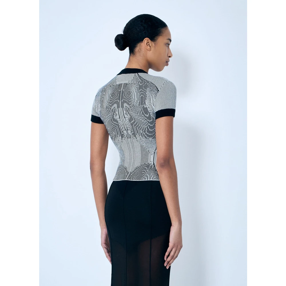 Jean Paul Gaultier Jacquard Gebreide Top met Contrastbies Gray Dames