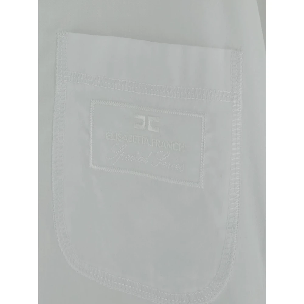 Elisabetta Franchi Witte Katoenen Damesoverhemd White Dames