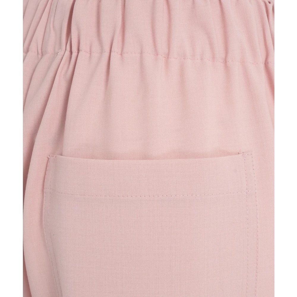 Semicouture Roze Bermuda's Wolmix Elastische Tailleband Pink Dames