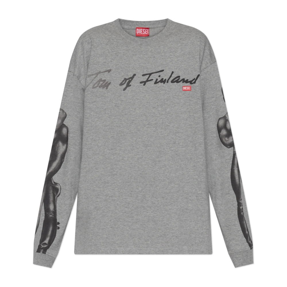 Diesel Unisex Grå Toppar Xs, Bomull, Tom Of Finland Foundation