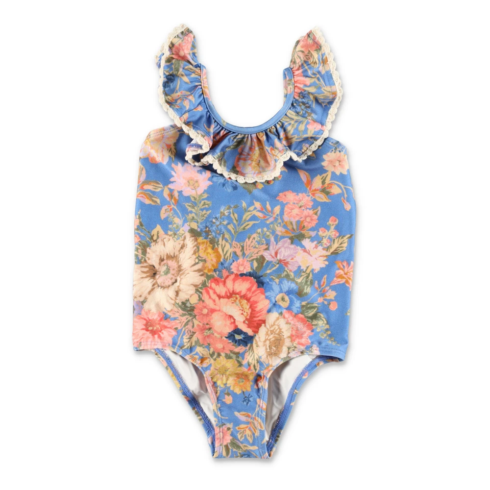 Zimmermann Blommig Scoop One-Piece Baddräkt Blue, Flicka