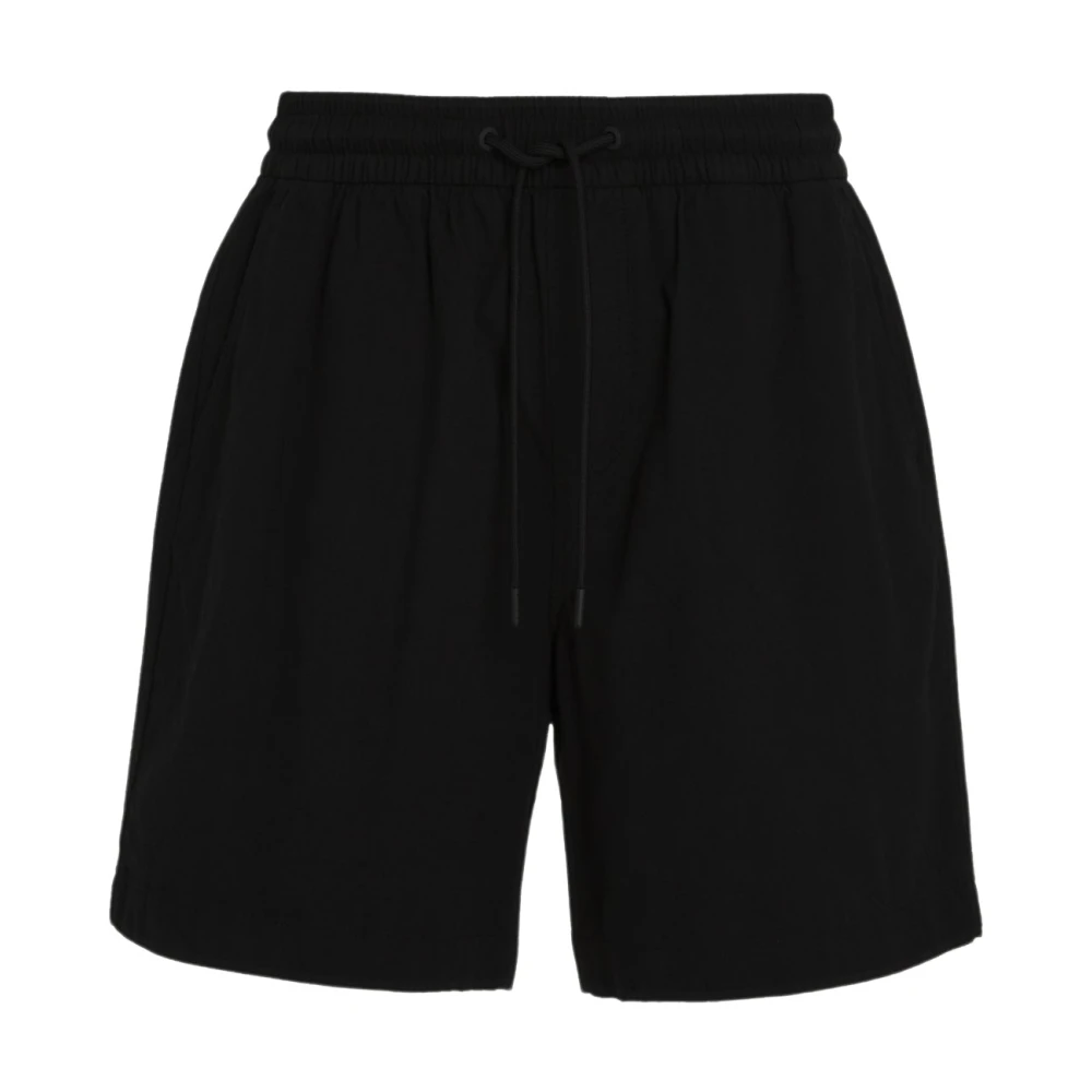 Calvin Klein Zwarte Organische Katoenen Shorts Rechte Pasvorm Black Heren