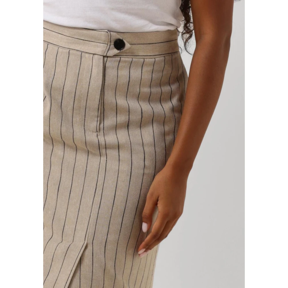 Co'Couture Beige Linen Pin Pencil Skirt Beige Dames