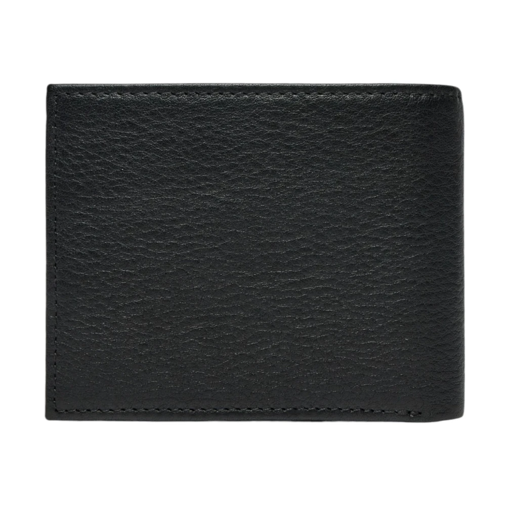 Tommy Hilfiger Zwarte Leren Portemonnee Mannen Black Heren