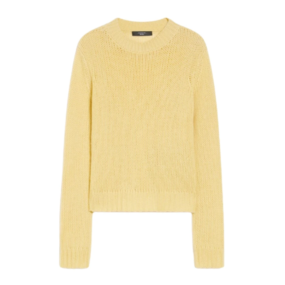 Max Mara Weekend Gele Cashmere Crewneck Sweater Yellow Dames