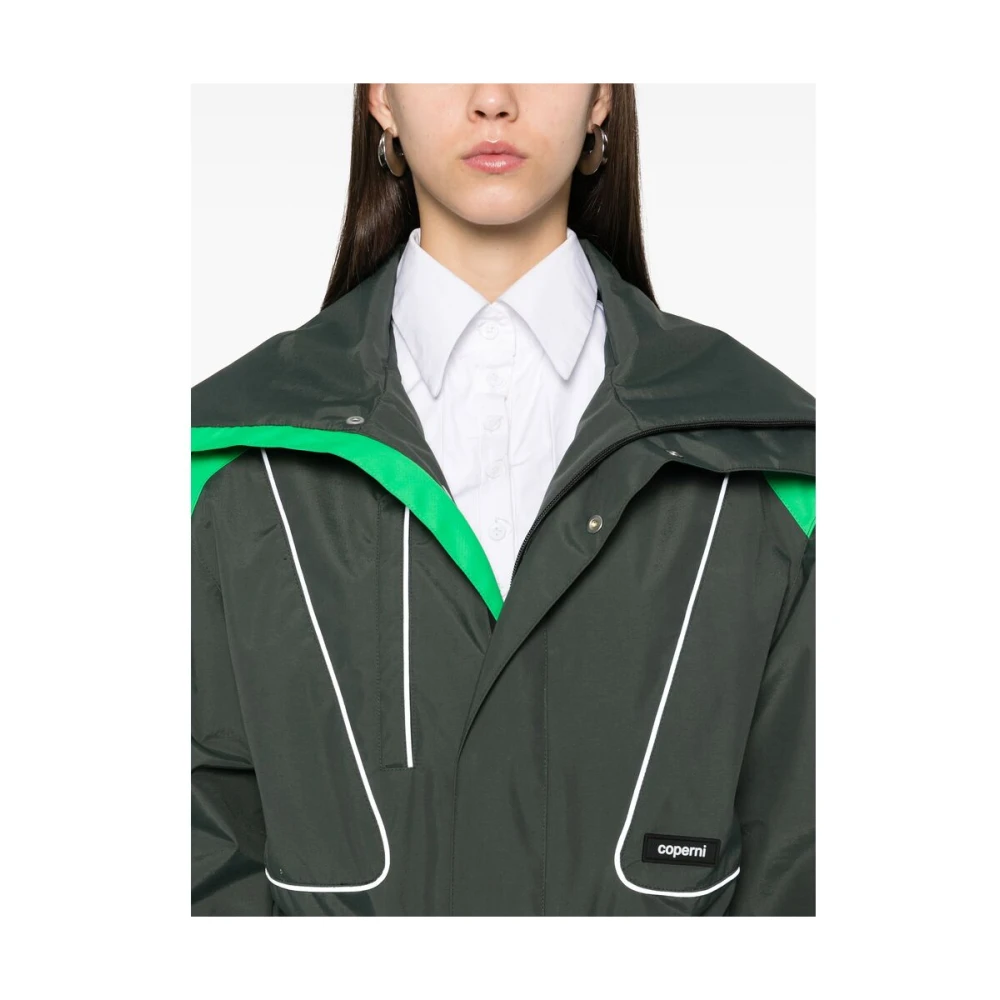 Coperni Groene Color-Block Bodysuit met Reflecterende Details Green Dames