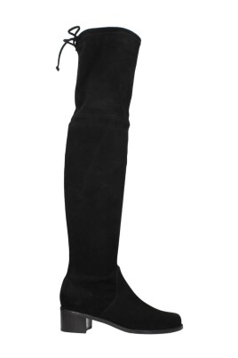 vintage-black-suede-mid-heel-boots