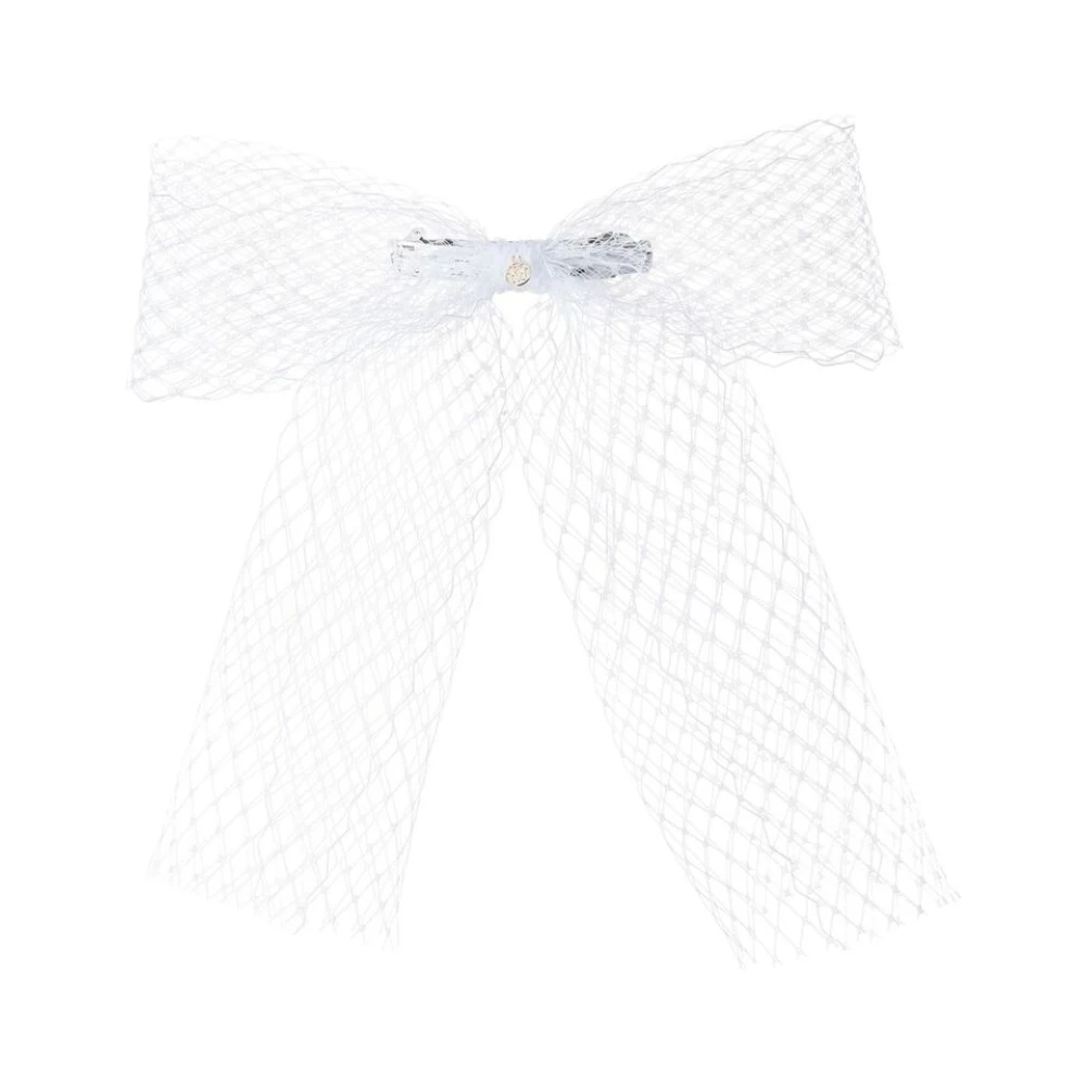 Maison Michel Witte Tule Haarstrik Clip White Dames