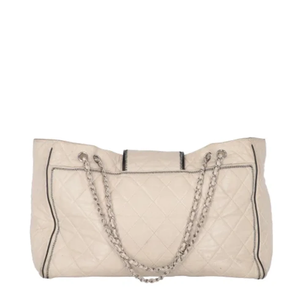 Chanel Vintage Pre-owned Leather chanel-bags Beige Dames