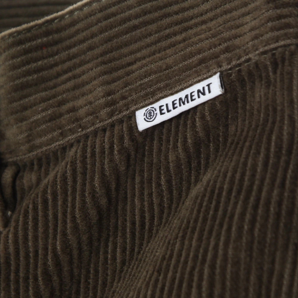 Element Hoge Taille Corduroy Broek Teak Green Dames