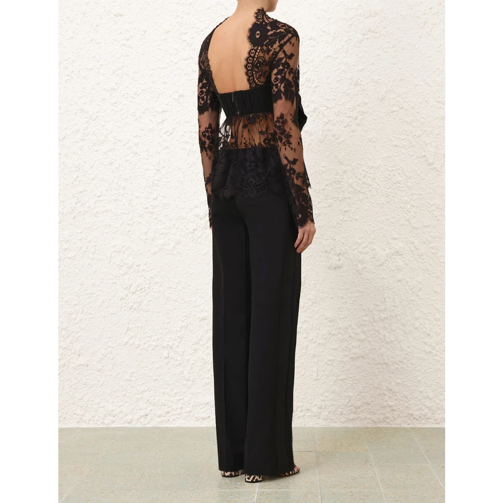 Zimmermann Zwart Kant Strik Bodice Illustratie Black Dames