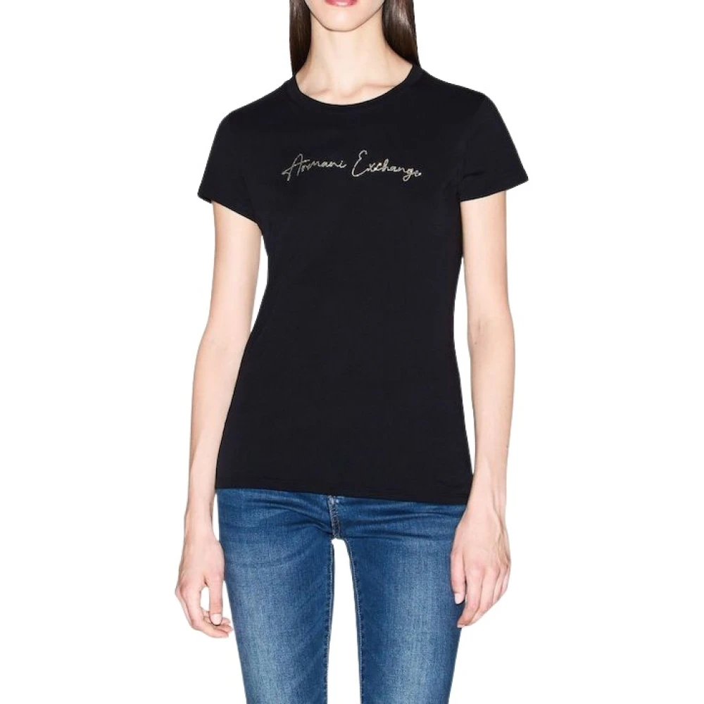 Armani Exchange Mujer Negro Camisetas, Talla: Xl