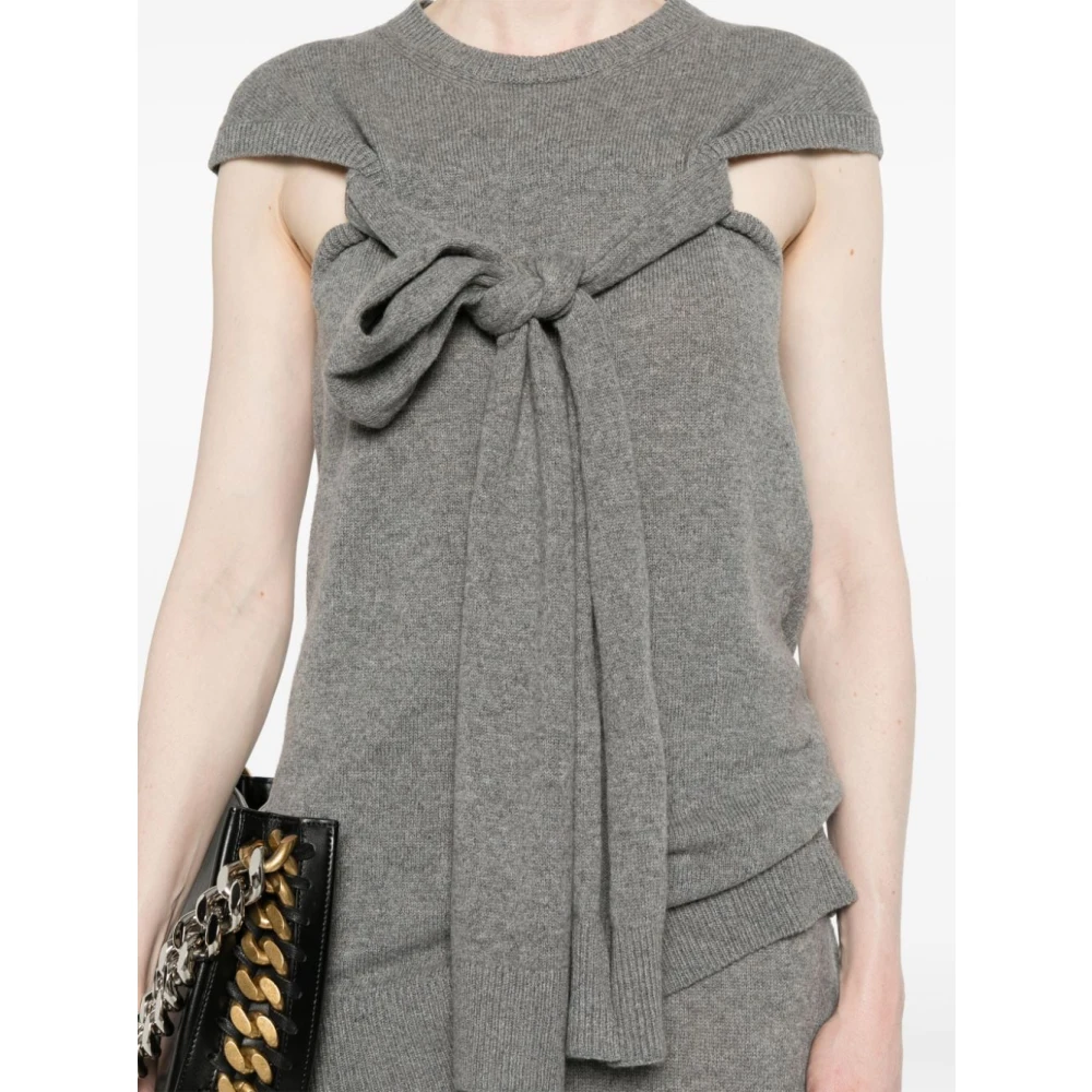 Stella Mccartney Grijze Gebreide Top Aw24 Gray Dames